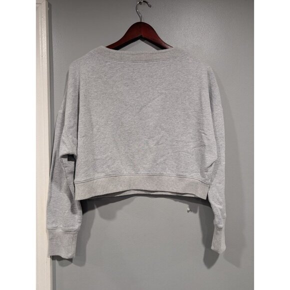 Postmark Anthropologie Gray Cropped Boxy Sweatshirt Casual Women's Size Small - Picture 2 of 15